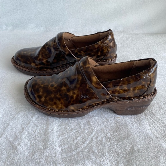 B.O.C. by Born Women's Shoes 8.5 Peggy Tortoiseshell Clogs Brown Leopard Y2K - Picture 1 of 14